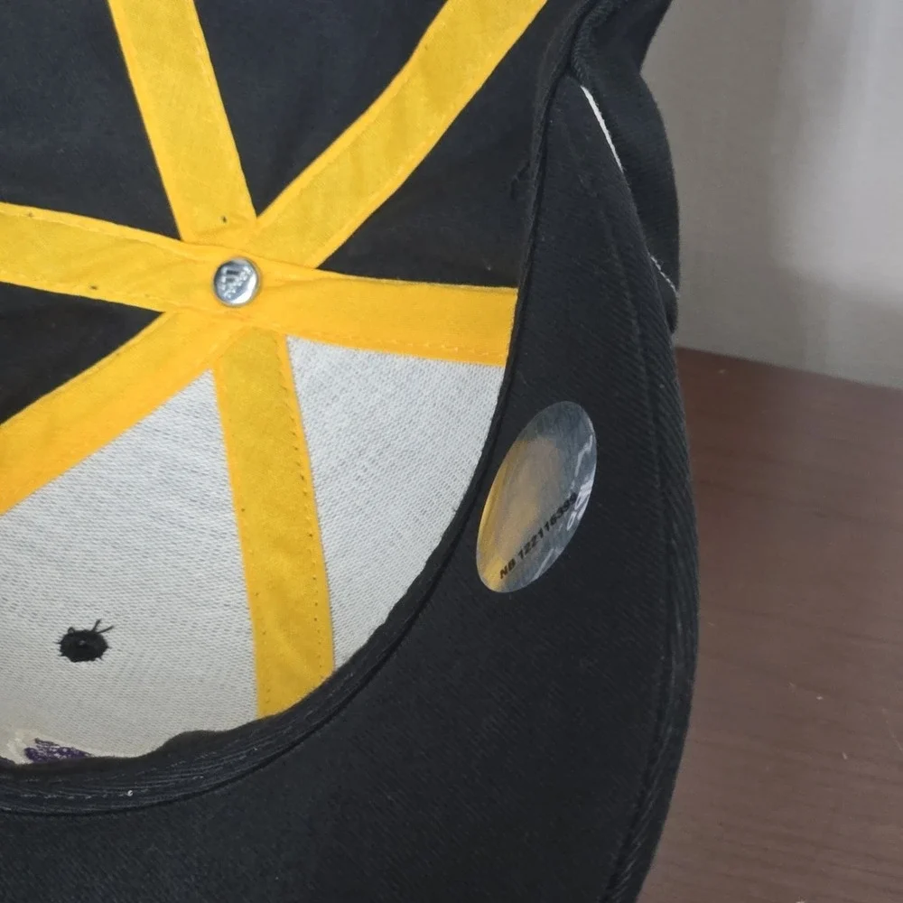 Adidas Los Angeles Lakers NBA Cap Hat Stick Back Black Yellow Adjustable Kobe